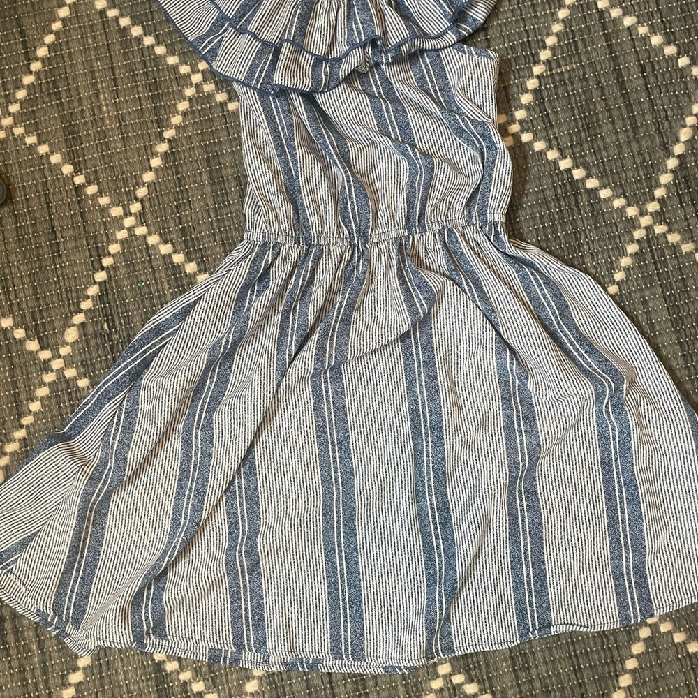 Blue and white dress